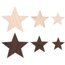 Article Déco étoiles Noël marron naturel Ø3,5–5,5cm 48 pcs