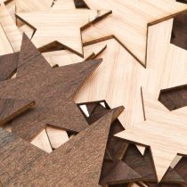Article Déco étoiles Noël marron naturel Ø3,5–5,5cm 48 pcs
