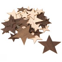 Article Déco étoiles Noël marron naturel Ø3,5–5,5cm 48 pcs