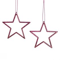 Article Poinsettias étoiles décoratives à suspendre Berry Glitter 7,5 cm 40 pcs