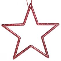 Article Poinsettias étoiles décoratives à suspendre rouge 7,5 cm 40 pcs