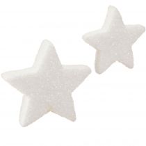 Article Étoiles décoratives paillettes blanches décoration de Noël 4/5cm 36 pcs