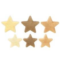 Article Étoiles décoratives floquées à disperser jaune marron Ø4/5cm 40 pcs