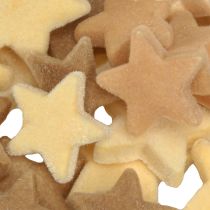 Article Étoiles décoratives floquées à disperser jaune marron Ø4/5cm 40 pcs