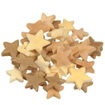 Article Étoiles décoratives floquées à disperser jaune marron Ø4/5cm 40 pcs
