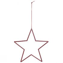 Article Set de 8 étoiles décoratives rouges pailletées 18 cm - Suspension et décoration de Noël
