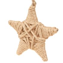 Article Étoiles décoratives à suspendre en raphia chanvre décoration arbre 7,5 cm 8 pièces