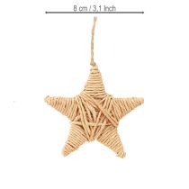 Article Étoiles décoratives en chanvre et fibre naturelle 7,5 cm – Lot de 8