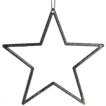 Article Étoiles décoratives pour décorations d&#39;arbre suspendues noires Ø12cm 12 pièces