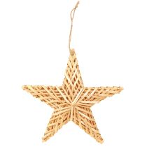Article Étoiles suspendues en rotin naturel 19 cm - Lot de 3