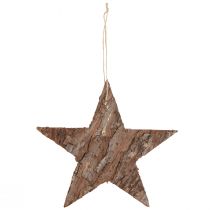 Article Étoiles décoratives en écorce de pin 20 cm à suspendre - Lot de 3