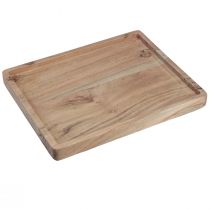 Article Plateau décoratif en bois d&#39;acacia rectangulaire naturel 30×25cm