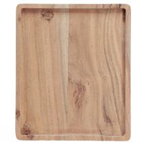 Article Plateau décoratif en bois d'acacia rectangulaire naturel 30×25cm