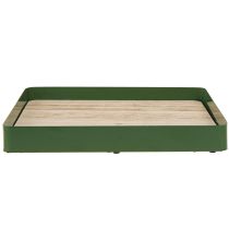Article Plateau carré en métal Fond en bois Vert foncé 25,5×25,5cm