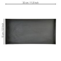 Article Plateau décoratif en métal noir effet lavé 30×15 cm