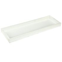 Article Plateau décoratif plateau oblong en bois blanc shabby 42×14×3cm 3pcs