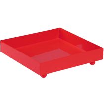 Article Plateau décoratif carré en métal rouge 15×15cm 2pcs