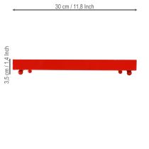 Article Plateau décoratif rectangulaire en métal rouge avec pieds 30×15cm