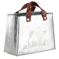 Article Sac décoratif argent blanc marron cache-pot en métal L22cm 2pcs