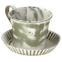 Article Coupe décorative en métal blanchi antique Ø9cm H8cm 2pcs
