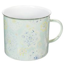 Article Tasse décorative en métal émaillé motif Mandala Ø13cm H12cm