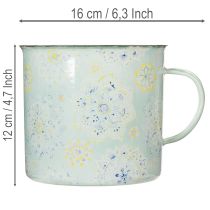 Article Tasse décorative en métal émaillé motif Mandala Ø13cm H12cm