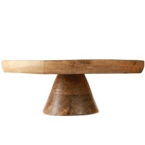 Article Assiette décorative avec socle en manguier motif pêche Ø26cm H9,5cm