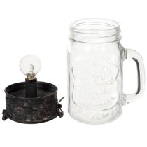 Article Verre décoratif avec lampe LED Ø8cm H16cm
