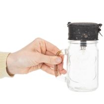 Article Verre décoratif avec lampe LED Ø8cm H16cm