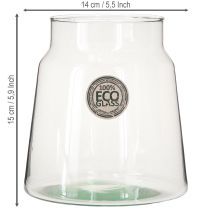 Article Vase décoratif en verre transparent Ø14cm H15cm