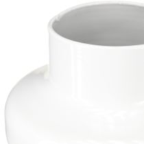 Article Vase Décoratif Vase Métal Décoration Crème Blanc Ø16.5cm H23.5cm