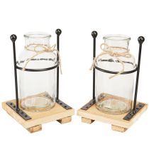 Article Vases décoratifs vase bouteille verre sur socle 12×12×20cm 4pcs