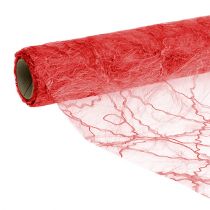 Ruban de table déco polaire rouge 30cm 5m