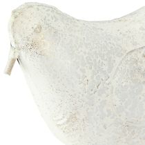 Article Oiseau décoratif en métal Figurine décorative vintage blanc doré 35x32,5cm