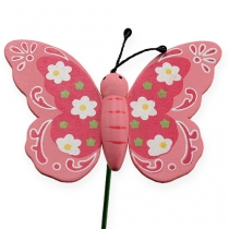 Article Papillon sur bâton 8cm 18 pcs