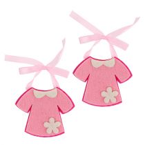 Déco de naissance robe en feutrine rose 7 cm 20 p.