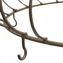Couronne décorative à suspendre Couronne métal antique 6 crochets Ø28cm