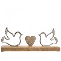 Présentoir déco coeur et colombes décoration mariage 30×5×12cm