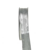 Article Ruban déco argent à rayures 25mm 20m