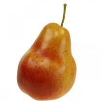 Déco poire jaune rouge, déco fruits, mannequin alimentaire 12,5cm