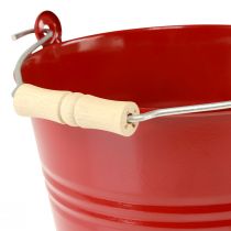 Article Jardinière seau déco métal rouge Ø22cm H21,5cm 6L