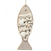 Déco poisson pendentif poisson en bois décoration maritime bois 6.5×19.5cm