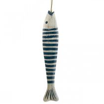 Article Déco poisson bois Poisson en bois à suspendre Bleu foncé H57,5cm