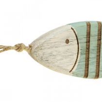 Déco poisson maritime décoration à suspendre poisson en bois bleu L16cm 4pcs