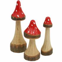Tabourets décoratifs en bois rouge, naturel 13,5cm - 19cm 3pcs