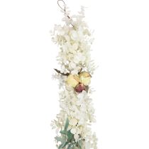 Article Guirlande décorative guirlande végétale eucalyptus roses artificielles aspect sec 170cm blanchies