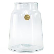 Vase à fleurs décoratif en verre rétro clair Ø22,5cm H29cm