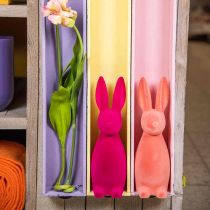 Article Lapin de Pâques décoratif, rose floqué, 29,5 cm de haut, lot de 2