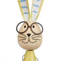Article Lapin décoratif avec lunettes Décoration de Pâques bois métal Lapin de Pâques 29cm 2 pcs