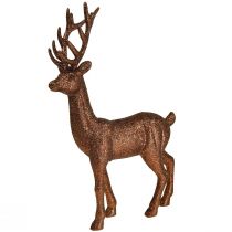 Article Déco cerf renne décoration cuivre figure paillettes H37cm